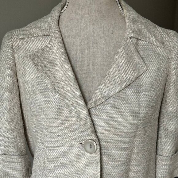 PEACE OF CLOTH Light Cotton Linen Blend 3/4 Sleeve Blazer - Size 0 - Picture 7 of 11